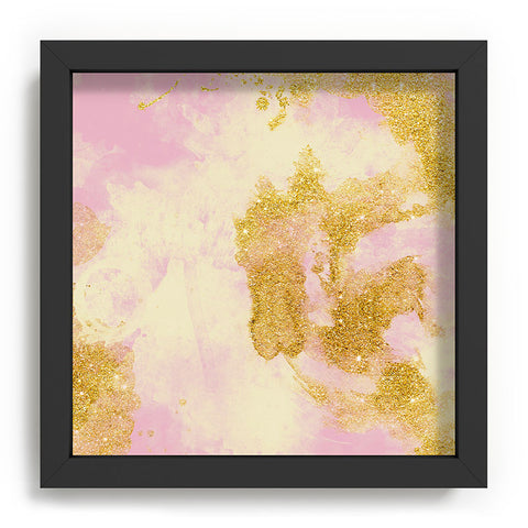 Marta Barragan Camarasa Abstract painting pink and gold Recessed Framing Square