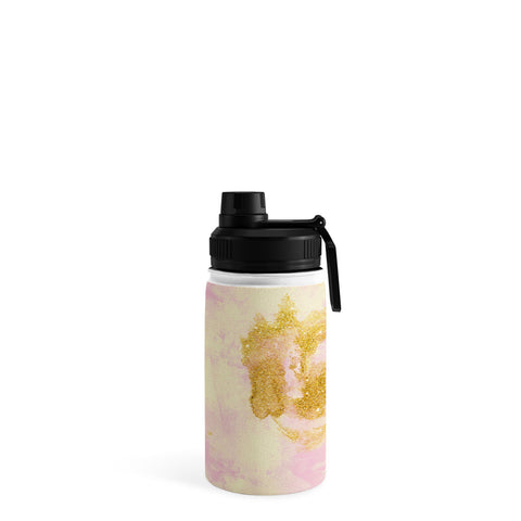 Marta Barragan Camarasa Abstract painting pink and gold Water Bottle