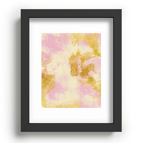 Marta Barragan Camarasa Abstract painting pink and gold Recessed Framing Rectangle
