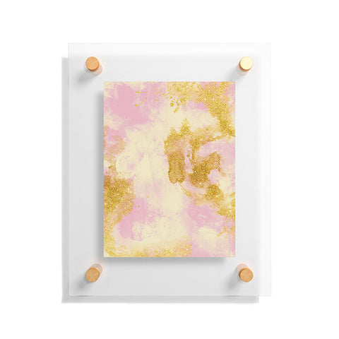 Marta Barragan Camarasa Abstract painting pink and gold Floating Acrylic Print