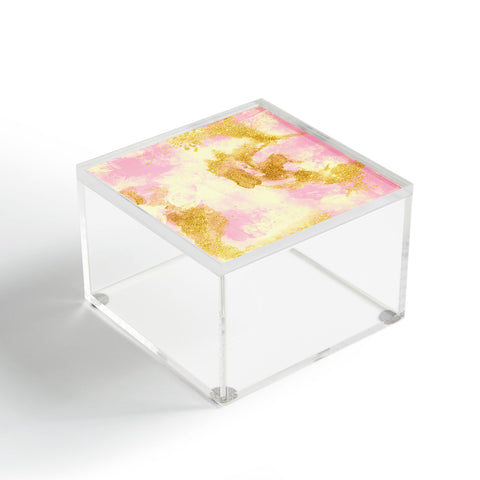 Marta Barragan Camarasa Abstract painting pink and gold Acrylic Box