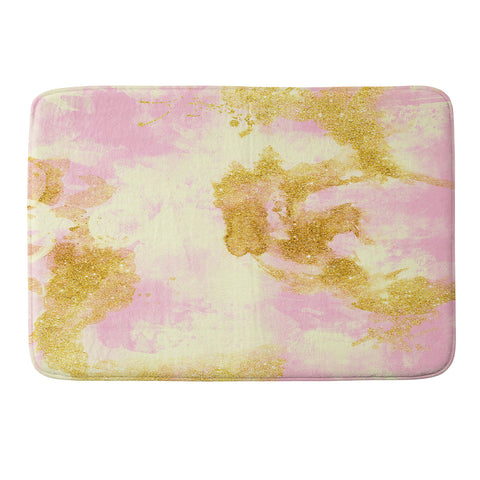 Marta Barragan Camarasa Abstract painting pink and gold Memory Foam Bath Mat