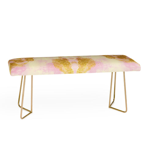 Marta Barragan Camarasa Abstract painting pink and gold Bench