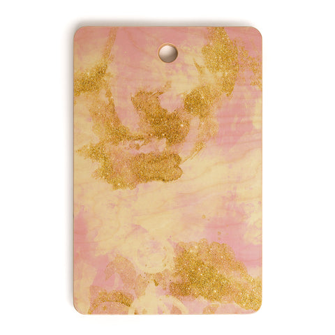 Marta Barragan Camarasa Abstract painting pink and gold Cutting Board Rectangle