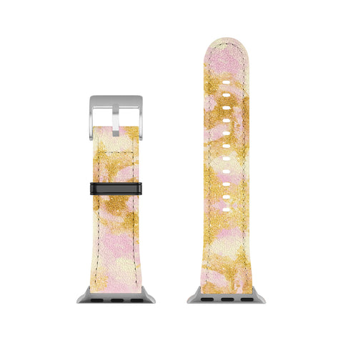 Marta Barragan Camarasa Abstract painting pink and gold Apple Watch Band