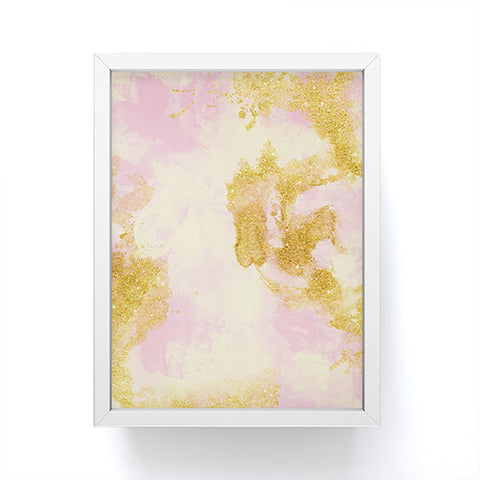 Marta Barragan Camarasa Abstract painting pink and gold Framed Mini Art Print