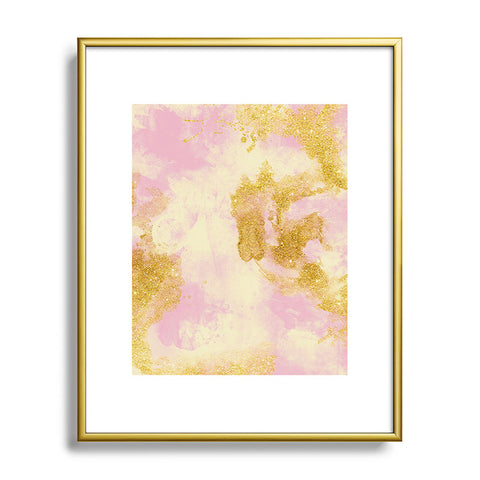 Marta Barragan Camarasa Abstract painting pink and gold Metal Framed Art Print