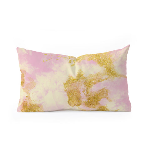 Marta Barragan Camarasa Abstract painting pink and gold Oblong Throw Pillow
