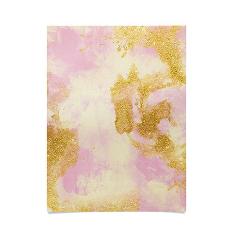 Marta Barragan Camarasa Abstract painting pink and gold Poster