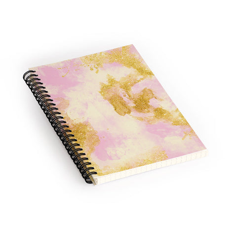 Marta Barragan Camarasa Abstract painting pink and gold Spiral Notebook