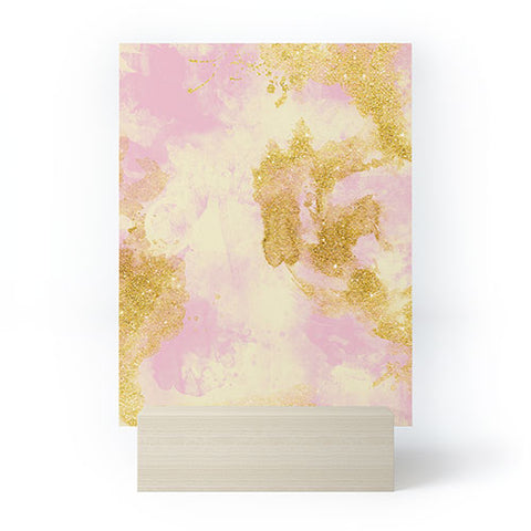 Marta Barragan Camarasa Abstract painting pink and gold Mini Art Print