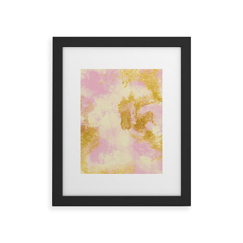 Marta Barragan Camarasa Abstract painting pink and gold Framed Art Print