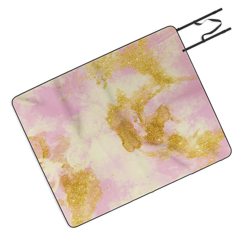Marta Barragan Camarasa Abstract painting pink and gold Picnic Blanket
