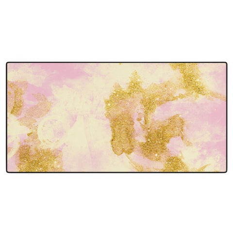 Marta Barragan Camarasa Abstract painting pink and gold Desk Mat