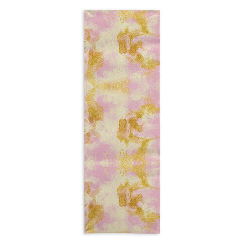 Marta Barragan Camarasa Abstract painting pink and gold Yoga Towel