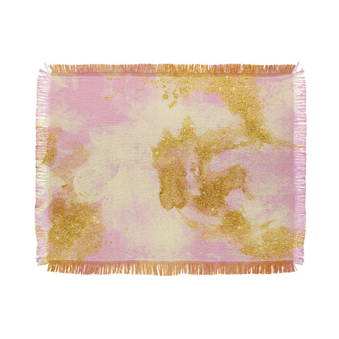 Marta Barragan Camarasa Abstract painting pink and gold Throw Blanket