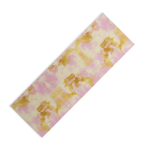 Marta Barragan Camarasa Abstract painting pink and gold Yoga Mat