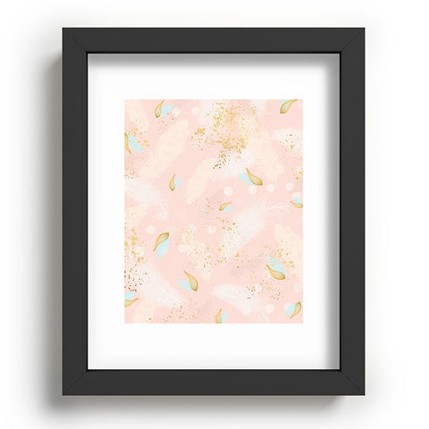 Marta Barragan Camarasa Abstract painting with feather strokes Recessed Framing Rectangle