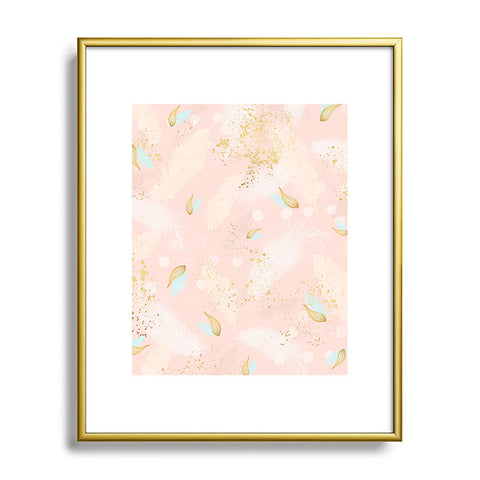 Marta Barragan Camarasa Abstract painting with feather strokes Metal Framed Art Print