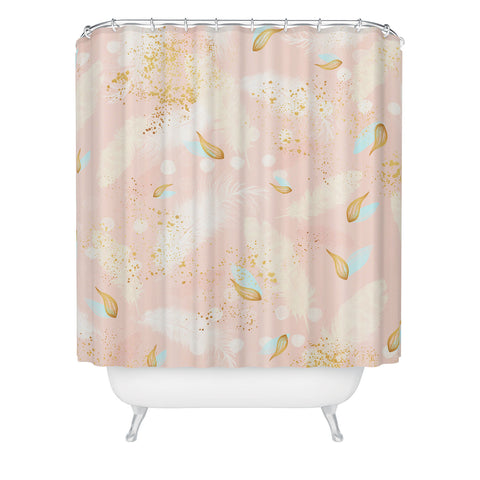 Marta Barragan Camarasa Abstract painting with feather strokes Shower Curtain