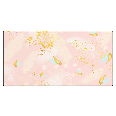 Marta Barragan Camarasa Abstract painting with feather strokes Desk Mat