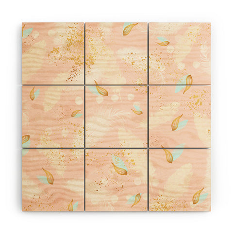 Marta Barragan Camarasa Abstract painting with feather strokes Wood Wall Mural