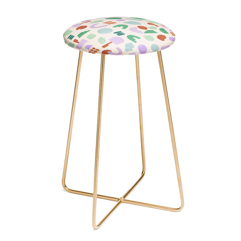 Marta Barragan Camarasa Abstract pastel shapes 88 Counter Stool