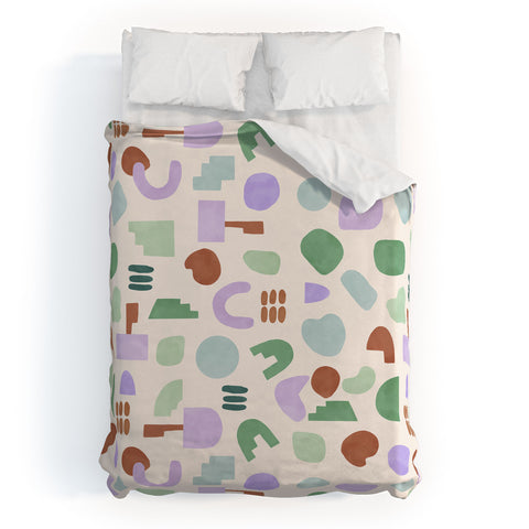 Marta Barragan Camarasa Abstract pastel shapes 88 Duvet Cover
