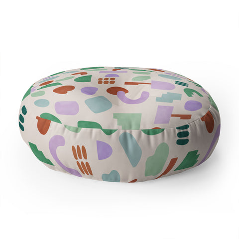 Marta Barragan Camarasa Abstract pastel shapes 88 Floor Pillow Round