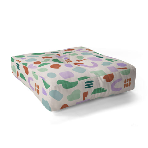 Marta Barragan Camarasa Abstract pastel shapes 88 Floor Pillow Square