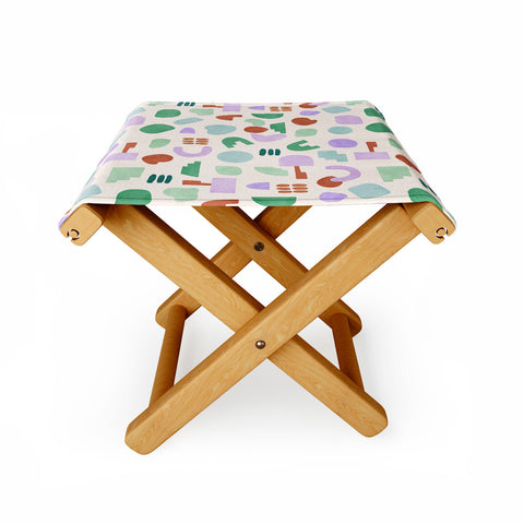 Marta Barragan Camarasa Abstract pastel shapes 88 Folding Stool