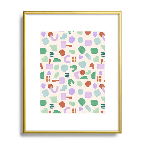 Marta Barragan Camarasa Abstract pastel shapes 88 Metal Framed Art Print