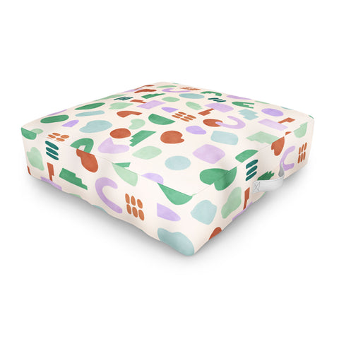 Marta Barragan Camarasa Abstract pastel shapes 88 Outdoor Floor Cushion