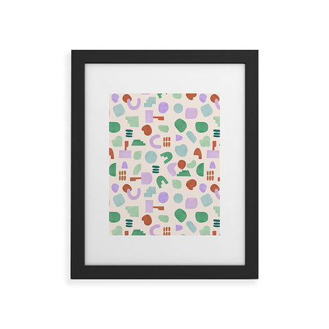 Marta Barragan Camarasa Abstract pastel shapes 88 Framed Art Print