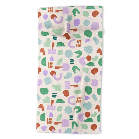 Marta Barragan Camarasa Abstract pastel shapes 88 Beach Towel