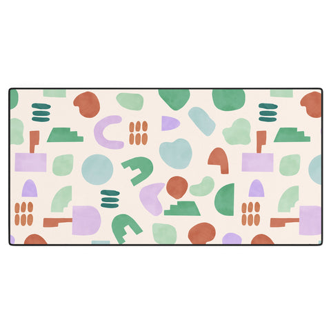 Marta Barragan Camarasa Abstract pastel shapes 88 Desk Mat