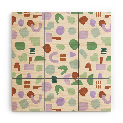 Marta Barragan Camarasa Abstract pastel shapes 88 Wood Wall Mural