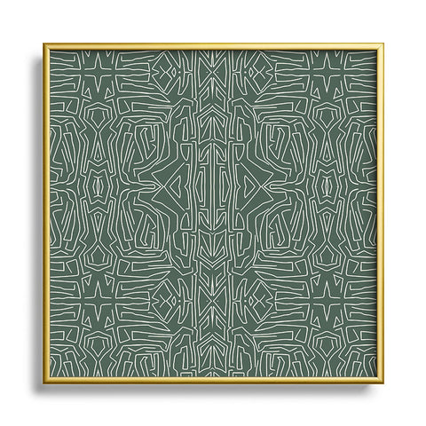 Marta Barragan Camarasa Abstract pattern linear stroke Metal Square Framed Art Print