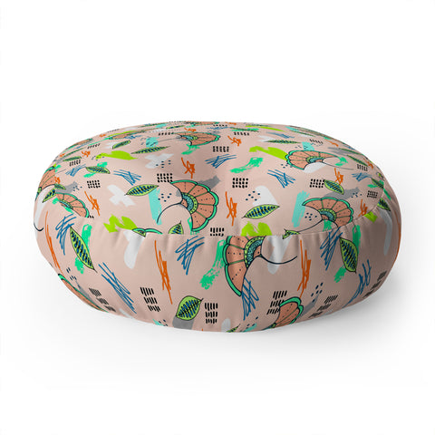 Marta Barragan Camarasa Abstract Pattern of African Nature Floor Pillow Round