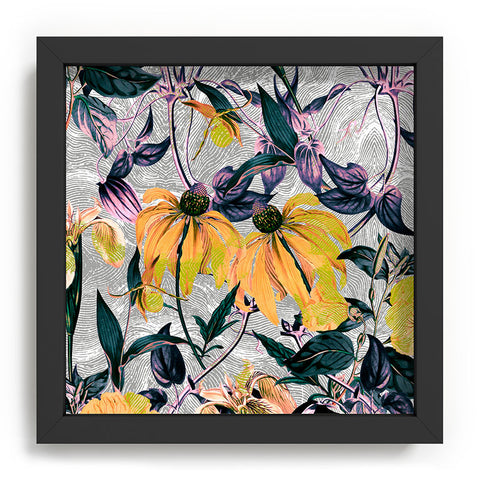 Marta Barragan Camarasa Abstract pattern of yellow blooms Recessed Framing Square