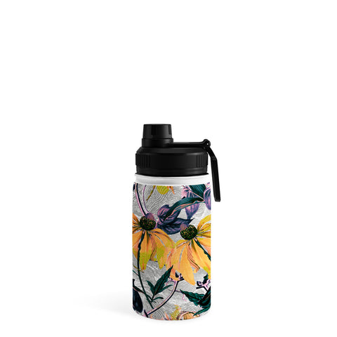 Marta Barragan Camarasa Abstract pattern of yellow blooms Water Bottle