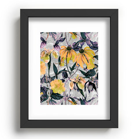 Marta Barragan Camarasa Abstract pattern of yellow blooms Recessed Framing Rectangle