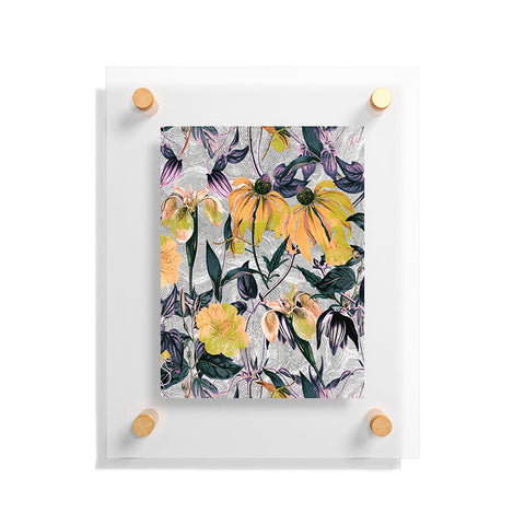 Marta Barragan Camarasa Abstract pattern of yellow blooms Floating Acrylic Print
