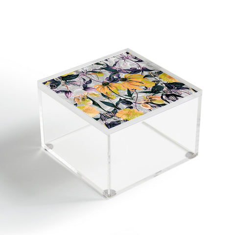 Marta Barragan Camarasa Abstract pattern of yellow blooms Acrylic Box