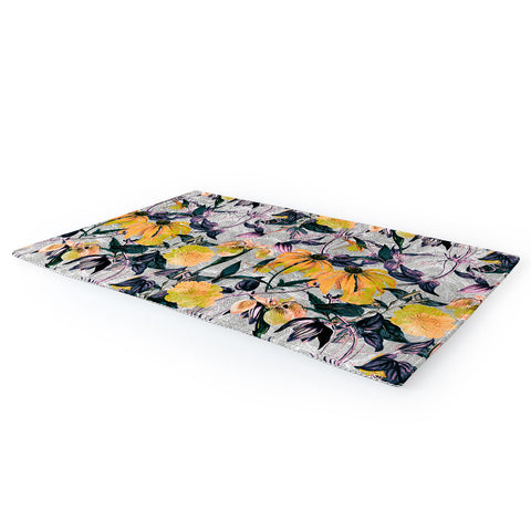 Marta Barragan Camarasa Abstract pattern of yellow blooms Area Rug