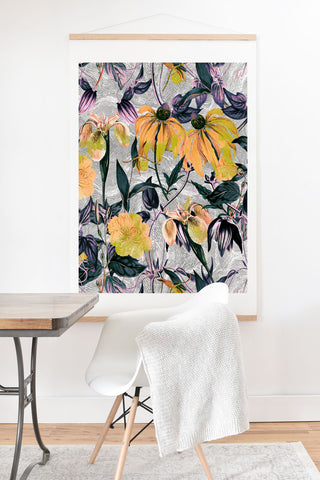 Marta Barragan Camarasa Abstract pattern of yellow blooms Art Print And Hanger