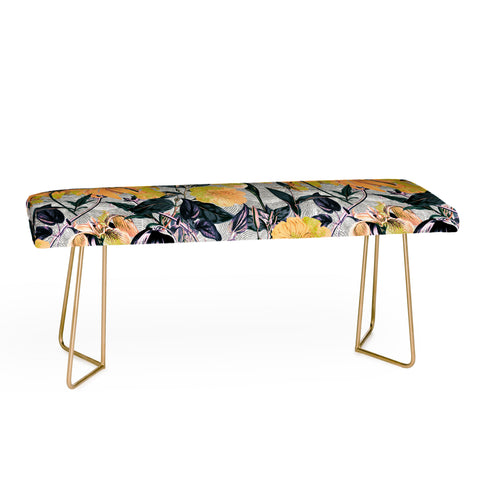 Marta Barragan Camarasa Abstract pattern of yellow blooms Bench