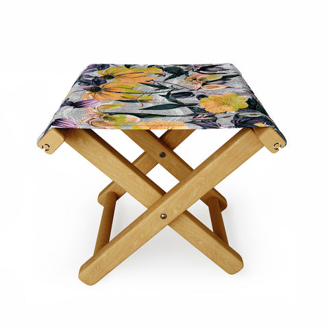 Marta Barragan Camarasa Abstract pattern of yellow blooms Folding Stool