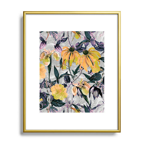 Marta Barragan Camarasa Abstract pattern of yellow blooms Metal Framed Art Print