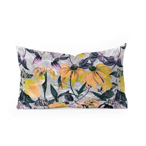 Marta Barragan Camarasa Abstract pattern of yellow blooms Oblong Throw Pillow